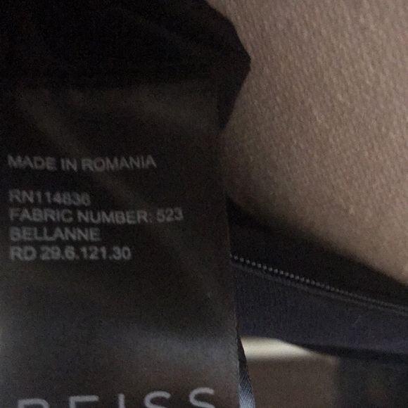 Reiss Bellanne Navy Blue Sheer Panel Dress - Picture 8 of 9